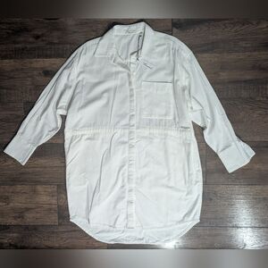 Hancock Womens White 100% Peruvian Cotton Houston Mini Shirt Dress Size S/M NWT